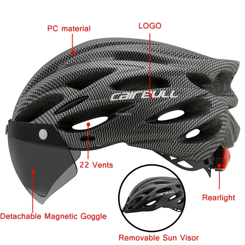 Lightweight Visor Cycling Helmet