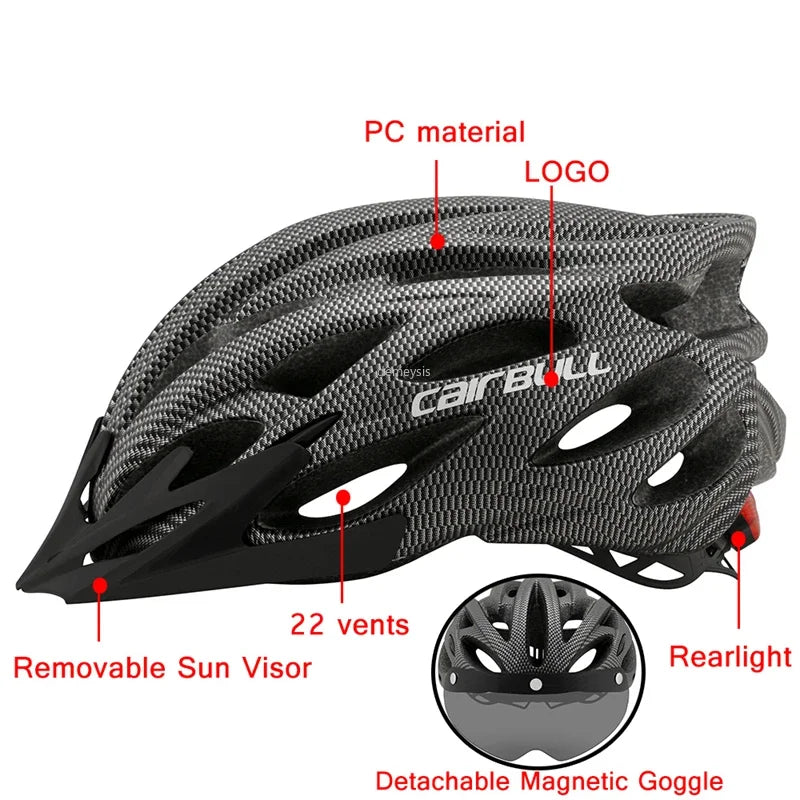 Lightweight Visor Cycling Helmet